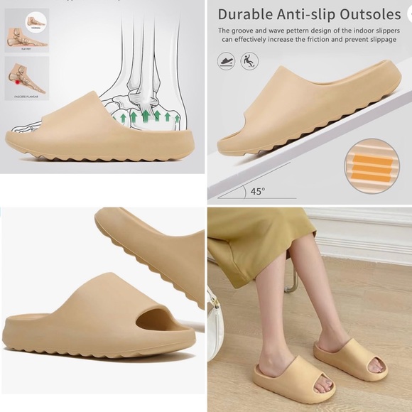 BRAND-NEW CLOUDWALKERS slip-on sandals unisex lightweight cappuccino 6.5/7M - Picture 6 of 7